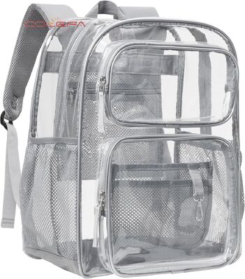 2026 Customized New Large Transparent Backpack Heavy-Duty PVC Backpack Waterproof and Lightweight Ideal for College and Work