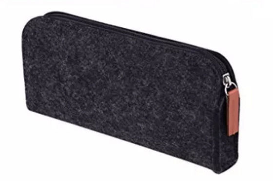 Dark Gray Felt Pencil Pouch Bag Round Shape Pencil Bags For Teens