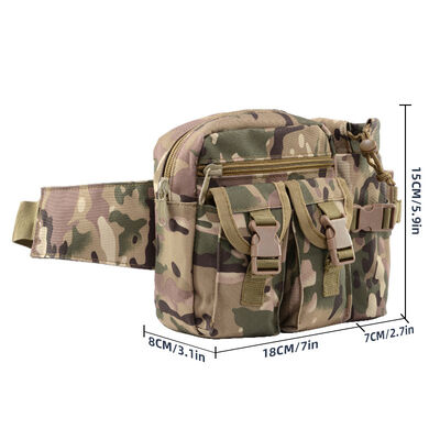 Wholesale Canvas Camo Fishing Multi-Functional Water Bottle Pouch Construction Site Work Sports Outdoor Tactical Men's Waist Bag