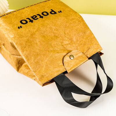 Custom DuPont Paper Handheld Lunch Bags with Logo Printing Custom-Made Thermal insulation Packaging Washable Tyvek Paper Bags