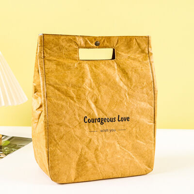 Custom DuPont Paper Handheld Lunch Bags with Logo Printing Custom-Made Thermal insulation Packaging Washable Tyvek Paper Bags