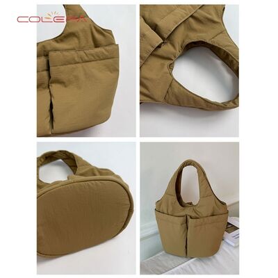 Custom LOGO Niche Nylon Shoulder Tote Bags Large Capacity Handled Women's Korean Style Tote Bag with Multiple Pockets