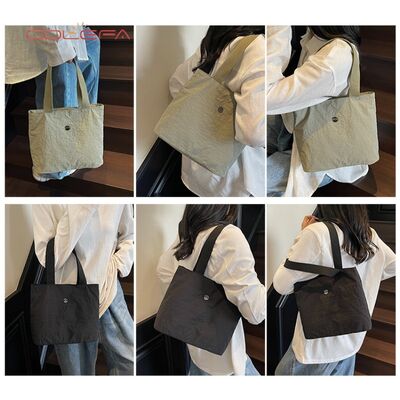 Customized Casual Lightweight Minimalist Nylon Bag New Women's Tote Bag Simple Mini Versatile Handheld Book Storage Bag