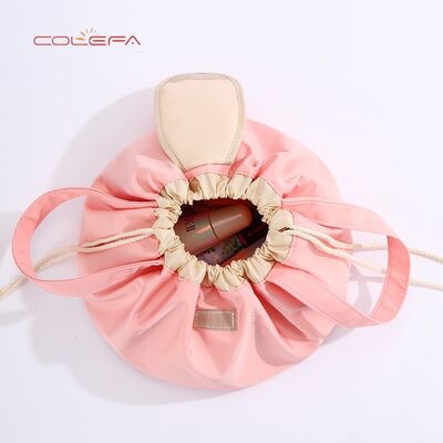 Polyester Drawstring Cosmetic Bag Large Capacity Makeup Organizer Portable Travel Storage Pouch Cosmetic Bags with Custom LOGO