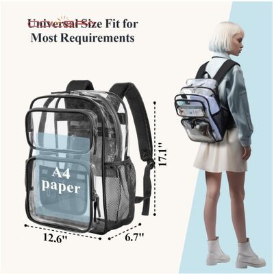 2026 Customized New Large Transparent Backpack Heavy-Duty PVC Backpack Waterproof and Lightweight Ideal for College and Work