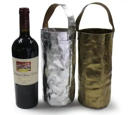 Portable Single Wine Bottle Carrier Bags With Carrying Handle Recycled Biodegradable