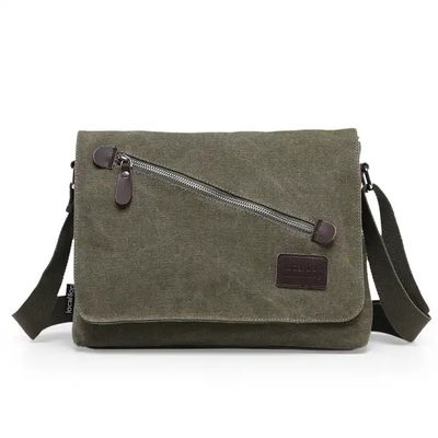 Custom Business Men's Crossbody Shoulder Washable Canvas Messenger Bag For Men