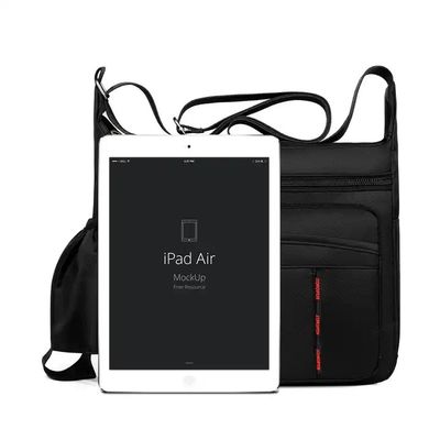 Black OEM ODM Messenger Crossbody Bag With Bottle Holder Pocket