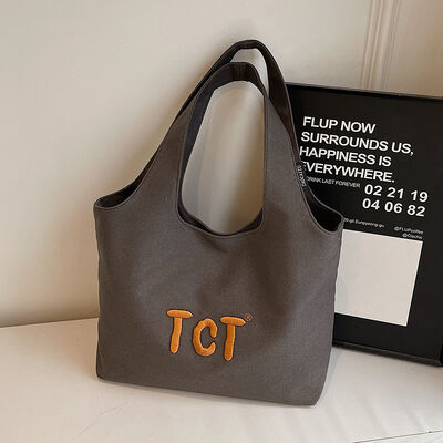 Custom Canvas Tote Bag for Women Large Capacity 2026 New Style Casual Versatile Embroidered Shoulder Handheld Commuting Tote Bag