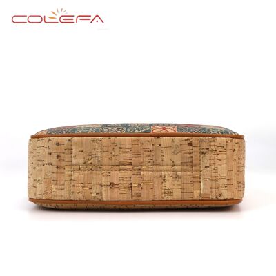 Hot-selling Bark-Print Crossbody Bag Cork Checkered Print Eco-friendly Bags Small Square Shaped Fashion Essential Women's Bag