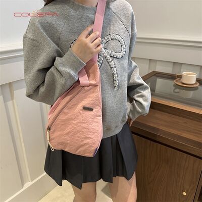 Nylon Triangle-Shaped Chest Waist Bag Fashion Sports 2026 Lightweight Women's Bag New Korean Style Single-Strap Crossbody Bag