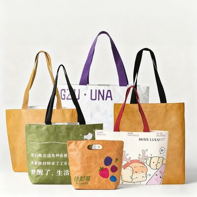 Carrying Washable Paper Backpack Simple Design Brown Kraft Paper Backpack