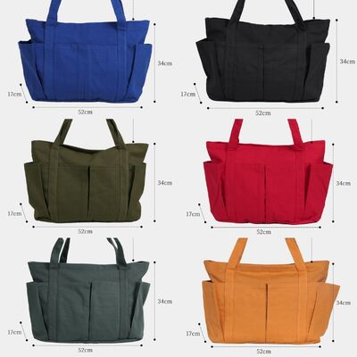 2026 Fabric Casual Tote Travel Bag Solid Color Canvas Handheld Bag Minimalist Large Capacity Sports Fitness Tote Bag with LOGO