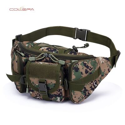 Oxford Camo Pattern Waist Bag Outdoor Men's Large Capacity Waterproof Waist Bag Cycling Travel Running Multifunctional Bag