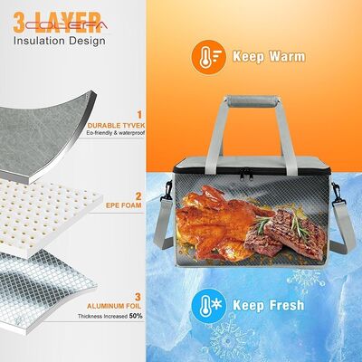 Factory Direct DuPont/Tyvek Paper BBQ Insulated Bag with Zipper Opening Large Capacity Meat Beverage Storage Insulated Bag