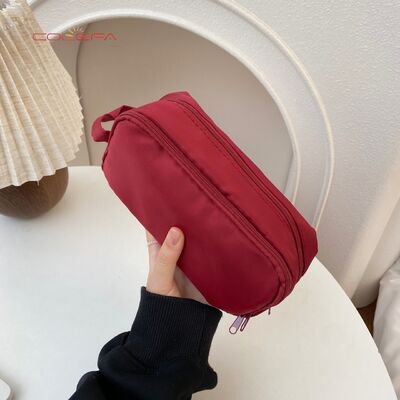 Japanese Minimalist Handheld Pencil Case Large Capacity Nylon Multi-Function Storage Bag Stationery Box Pencil Pouch Wholesale