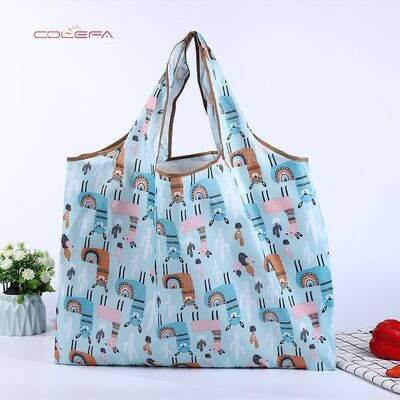 210D Oxford Portable Eco-Friendly Grocery Shopping Bag Lightweight Waterproof Shoulder Tote Large Capacity Foldable Shopping Bag