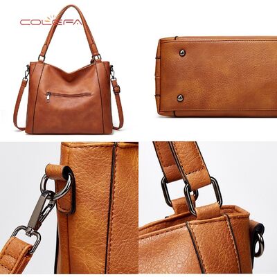Colefa 2026 New Fall/Winter Women's Tote Bag European & American Fashion PU Leather Trendy Casual Women's Shoulder Crossbody Bag
