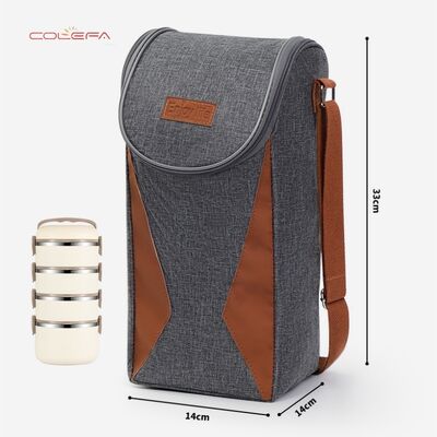 Lunch Bag with Curved Wide Opening Insulated Carrier for Commuting Oxford Thickened Insulated Bag Students' Lunch Box Wholesale