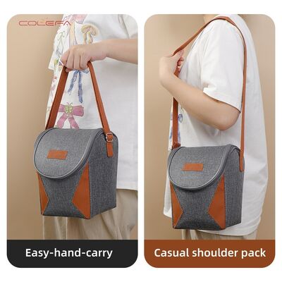 Lunch Bag with Curved Wide Opening Insulated Carrier for Commuting Oxford Thickened Insulated Bag Students' Lunch Box Wholesale