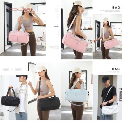 New Yoga Fitness Bag Nylon Waterproof Fabric Wet/Dry Separation Design Large Capacity Sports Training Bag Casual Short Trip Bag