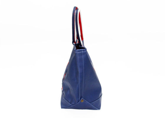 Nylon Polyester Washable Tote Bags Deep Blue Reusable Tote Shopping Bags
