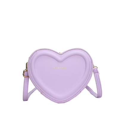 Women Heart Shape Small Leather Crossbody Bag With Shoulder Strap