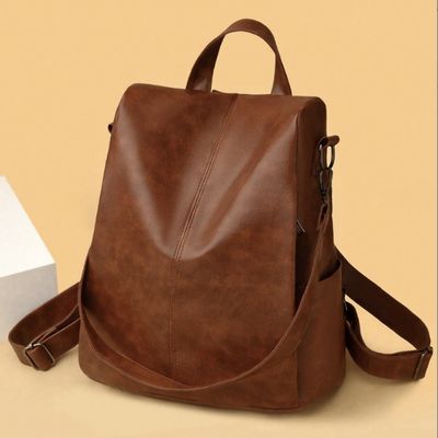 Women's Fashionable Backpack Stylish and Versatile High-Quality Anti-Theft PU Leather Bag with Large Capacity Wholesale