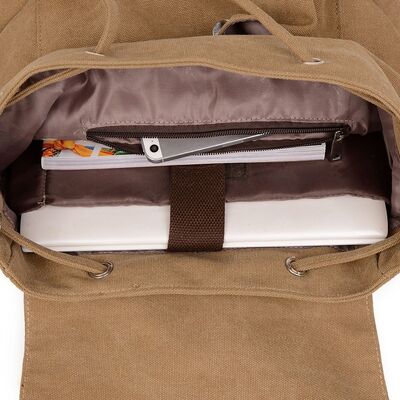 Retro Brown Canvas Backpack Multi-functional Inner Pockets Large Capacity Outdoor Sports Backpack Durable and long-lasting Style