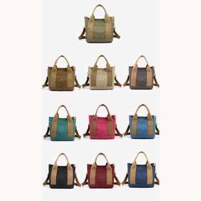 Thickened Canvas Shoulder Bag with Large Capacity Multi-Compartment Commuting Bags for Students Compact Outings Tote with LOGO