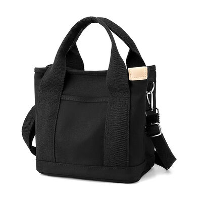 Small Zippered Japanese Layered Bag Niche Ladies' Shoulder Tote Bag Handheld Thickened Canvas Phone Bucket Tote Bags with Logo