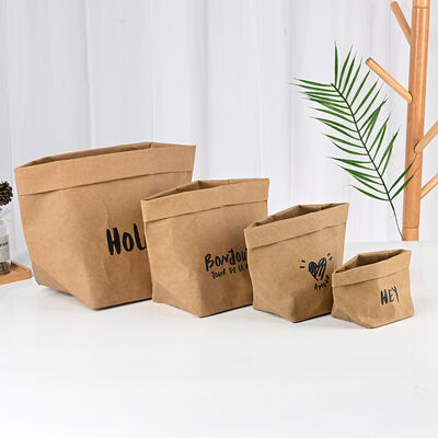 Manufacturer Wholesale Nordic-Style Washable Kraft Paper Bags Water-Resistant Tear-Proof Refrigerator Storage Bags Reusable
