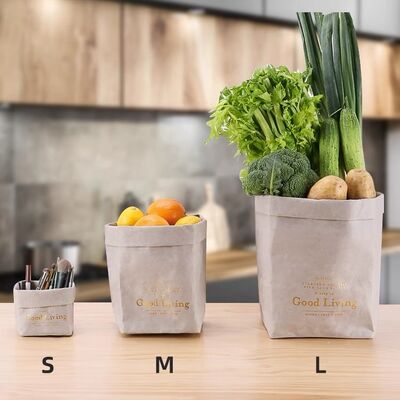 Manufacturer Wholesale Creative Nordic-Style Washable Kraft Paper Bags Tear-Resistant Refrigerator Storage Bags Flower Pots