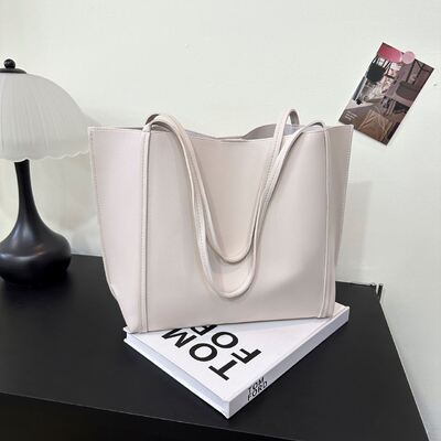 Custom Trending Overseas-Style Tote Bags for Women New Shoulder PU Leather Bags Fashionable Oversized Sophisticated Tote Bags