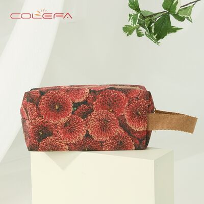 New Casual Fashion Women's Cosmetic Bag Ethnic-Style Handheld Large-Capacity Eco Bark Cork Makeup Bag Rectangular Storage Pouch