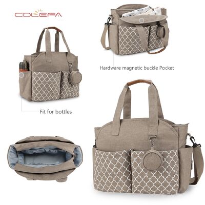 Colefa 2026 New Handheld Shoulder Mom Bag with Printed Geometric Pattern Pacifier Pouch Maternity Travel Outdoor Mom Bags