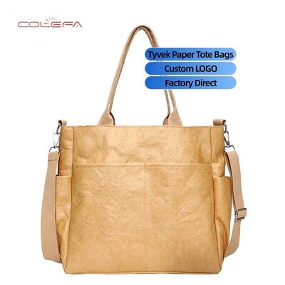 Бумажная сумка-тоут DuPont/Tyvek, моющаяся, устойчивая к смятию, устойчивая к разрыву, модная винтажная экологичная сумка для рук и плеча