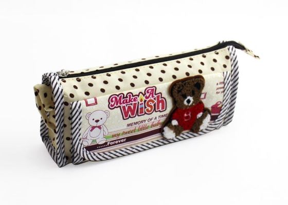 Фасонируйте сумку карандаша холста хлопка дизайна с коробкой ручки молнии для студентов школы